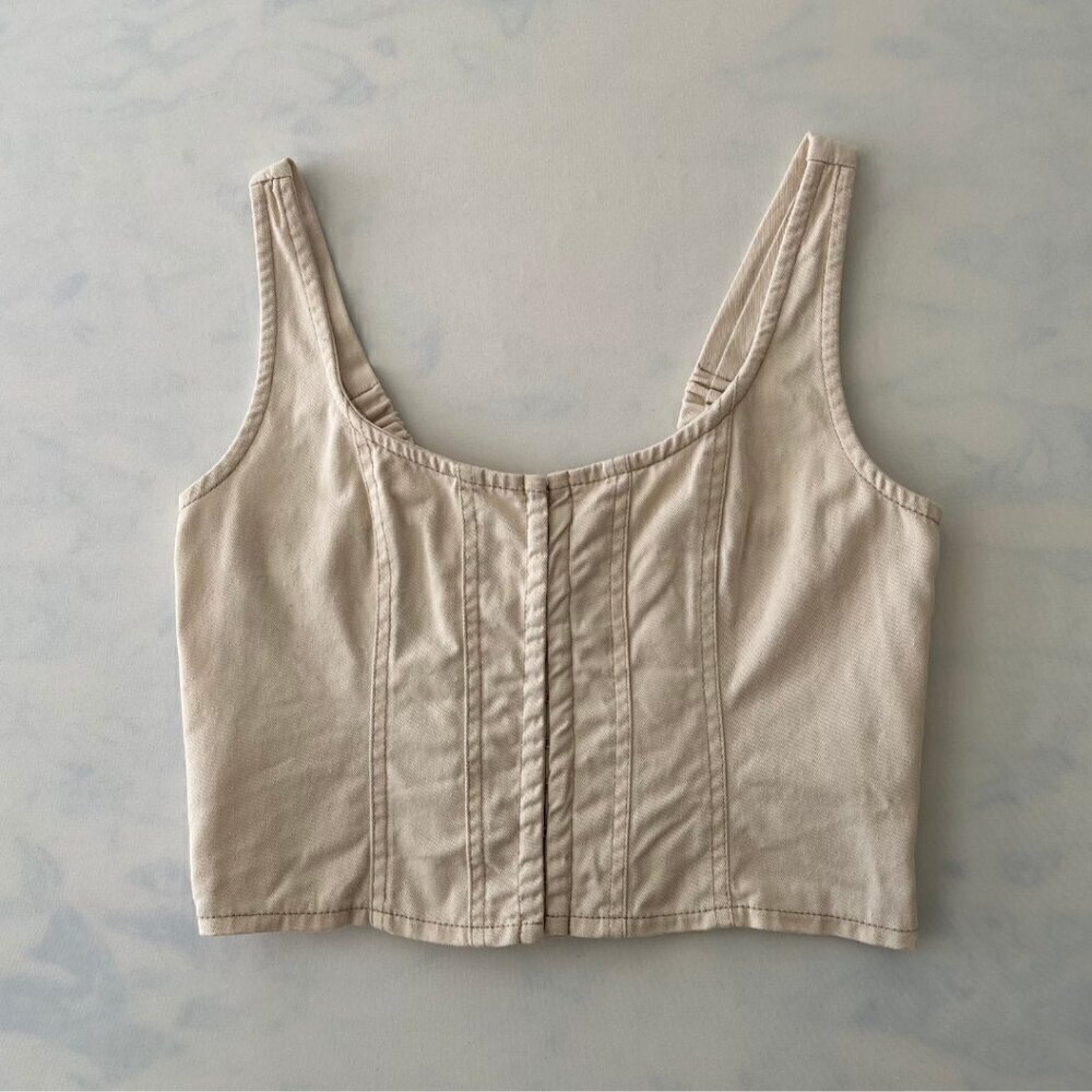 Lone Star Tan Western Corset Bustier Tank Top - Picture 1 of 6
